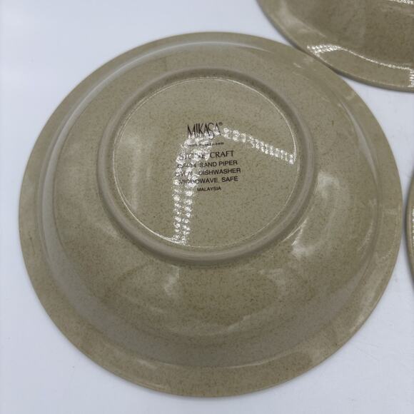 Mikasa Stone Craft Sand Piper Bowls Set of 3 8.5" CF404 Oven Microwave Safe - Picture 9 of 11